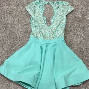 Teal mini dress